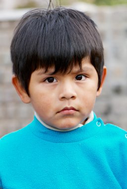 Little boy portrait at the street clipart