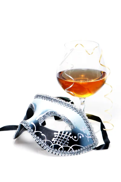 Strong drink end mask on a white background — Stock Photo, Image