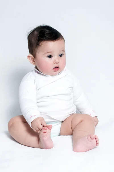 Feliz bebé a sobre fondo claro —  Fotos de Stock