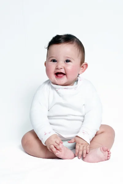 Feliz bebé a sobre fondo claro — Foto de Stock