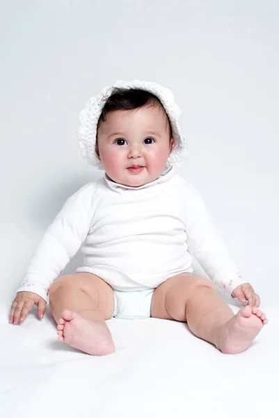Boldog baba a világos háttér — Stock Fotó