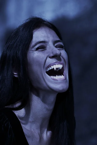Portrait vampire at a moonlight — Stock Photo, Image
