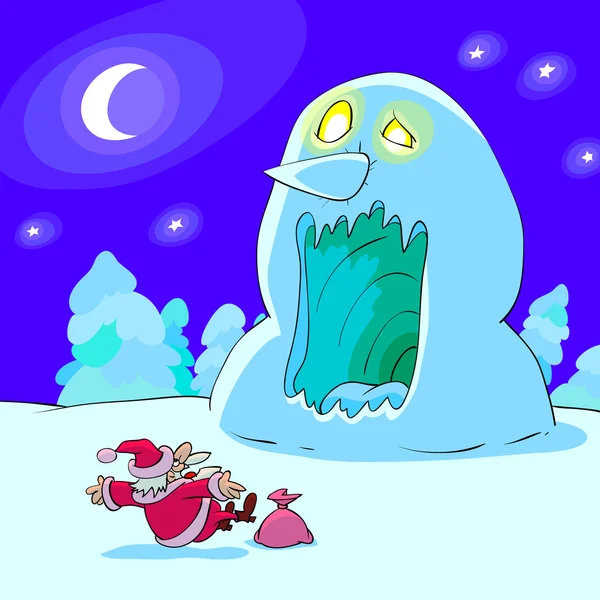 Horrible Snowman — Stock Vector