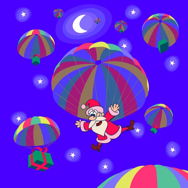 Christmas parachutes — Stock Vector