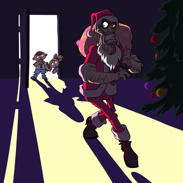 Schlechter Weihnachtsmann — Stockvektor