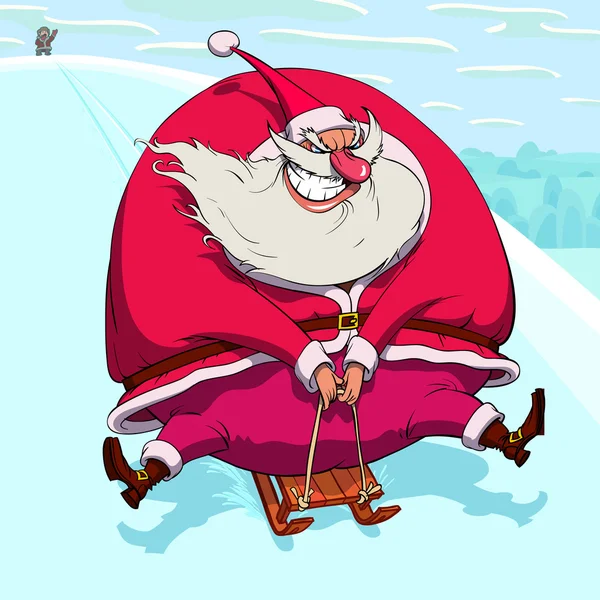 Noel Baba kayar — Stok Vektör