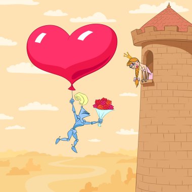 Valentine's Day Of Princess In A Tower clipart