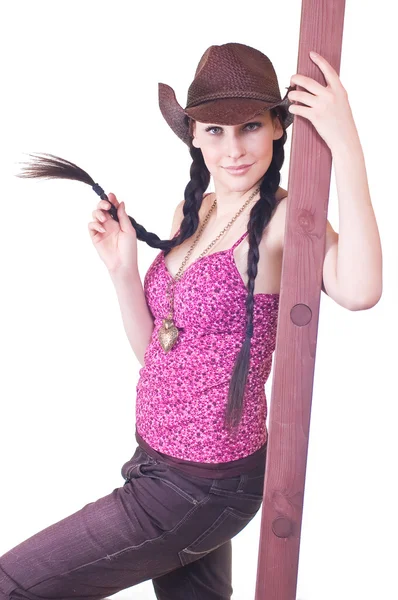 Güzel cowgirl — Stok fotoğraf