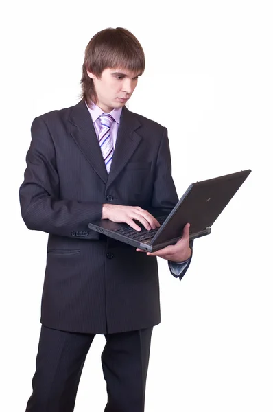 Uomo d'affari con il computer — Foto Stock
