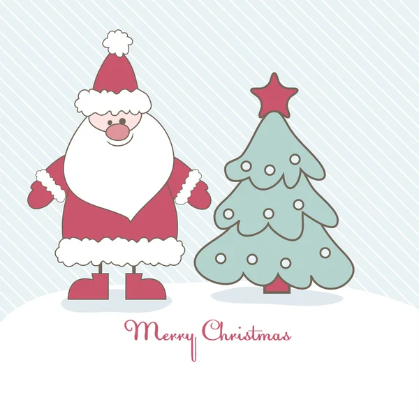 Tarjeta de Navidad con Santa. Ilustración vectorial — Vector de stock