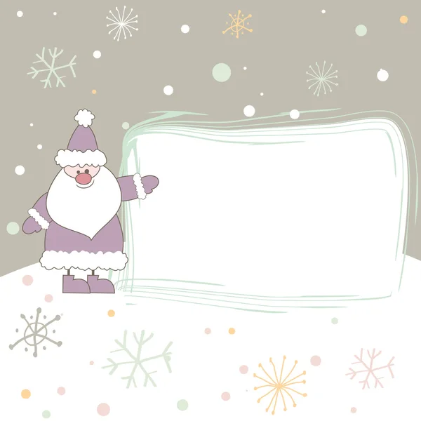 Tarjeta de Navidad con Santa. Ilustración vectorial — Archivo Imágenes Vectoriales