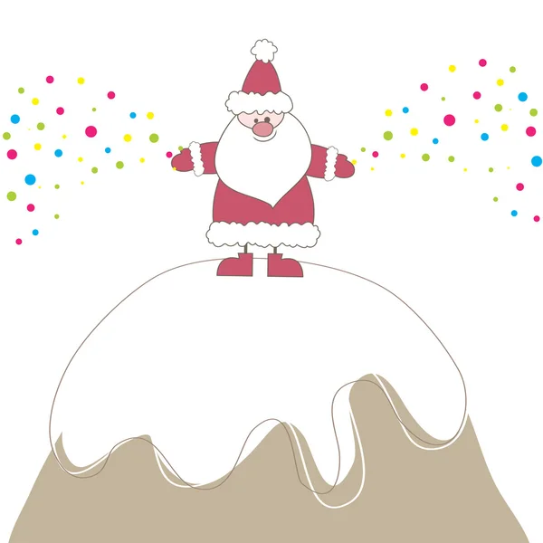 Рождественская открытка с Сантой. Векторная иллюстрация — стоковый вектор