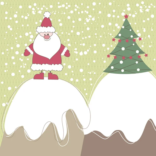 Weihnachtskarte mit Weihnachtsmann. Vektorillustration — Stockvektor