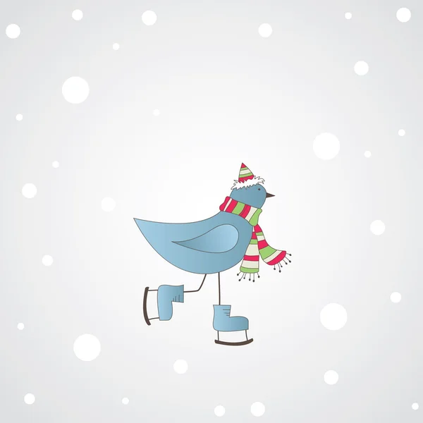 Γαλάζιο πουλί με μήνυμα. εικονογράφηση φορέας — Διανυσματικό Αρχείο