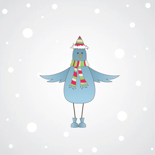 Blauer Vogel mit Botschaft. Vektorillustration — Stockvektor