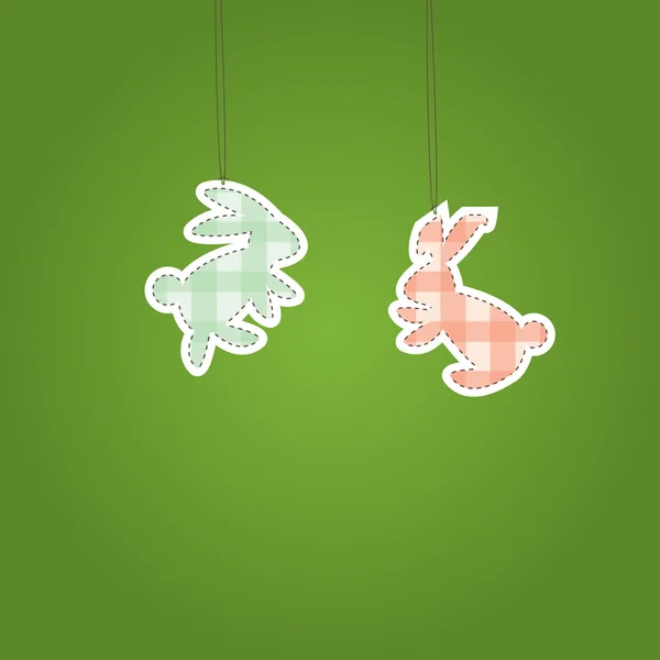 Два рождественских зайца (кролик). Векторная иллюстрация — стоковый вектор