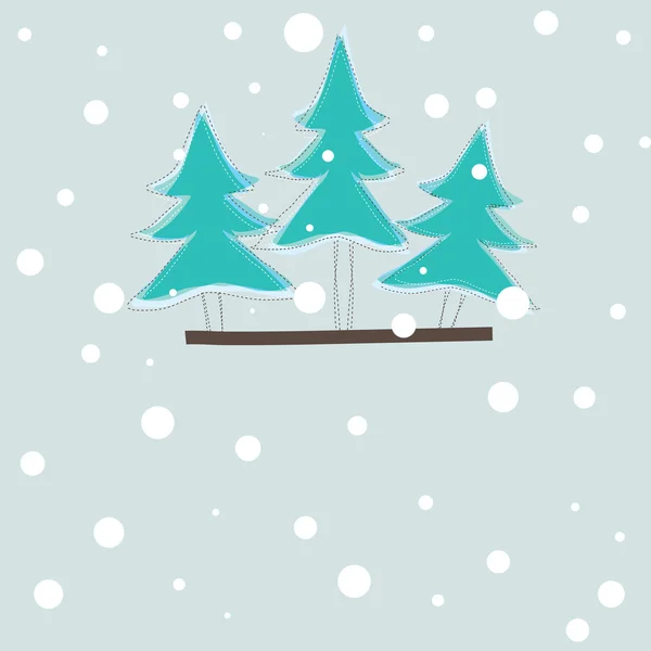 Vánoční přání s strom. vektorové ilustrace — Stockový vektor