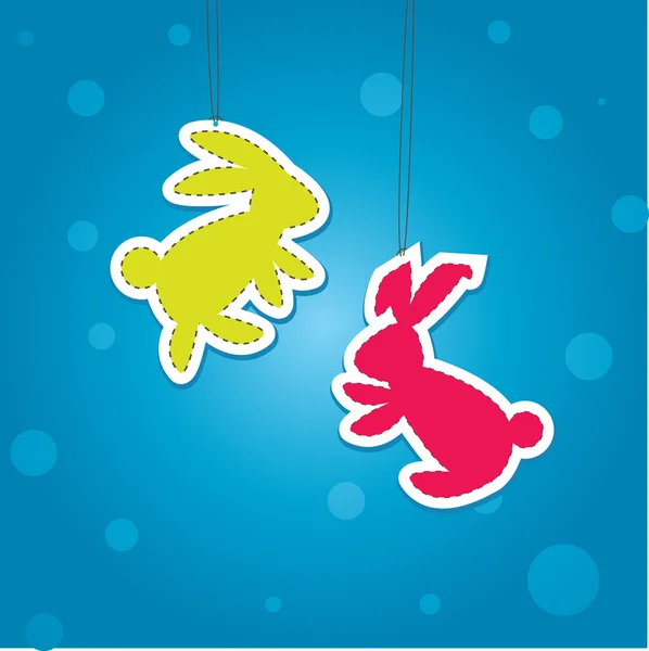 Två färg christmass hare. vektor illustration — Stock vektor
