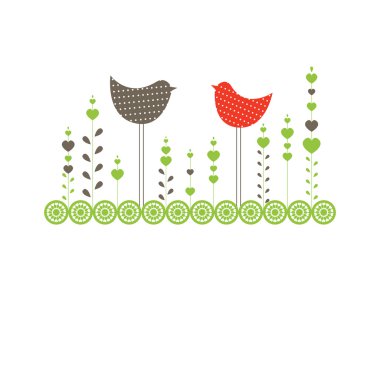 Background with birds. Vector illustration clipart