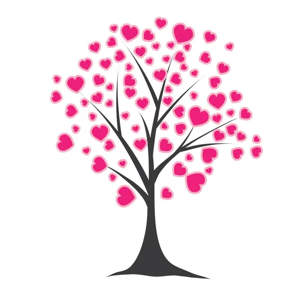 Δέντρο με την καρδιά. εικονογράφηση φορέας — Διανυσματικό Αρχείο