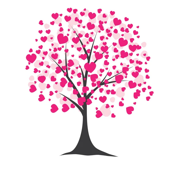 Дерево Розовыми Сердцами Тебя Векторная Иллюстрация — стоковый вектор