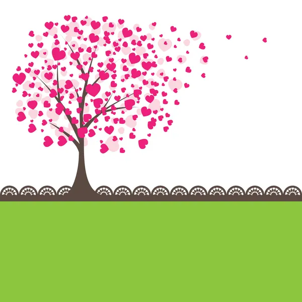 Träd med hjärtan. vektor illustration — Stock vektor