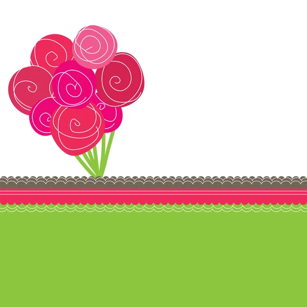カラフルなピンクのバラの花束 ベクトル イラスト — ストックベクタ