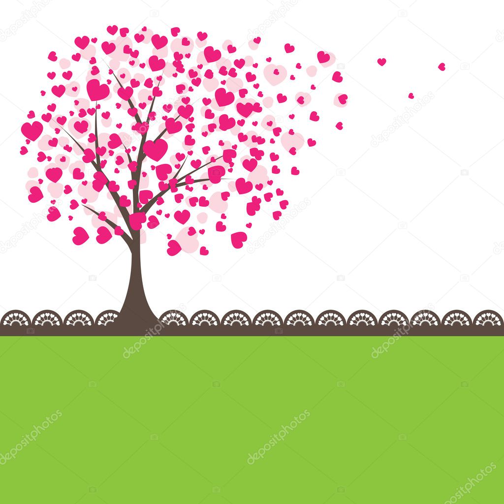 Tree with hearts. Vector illustration