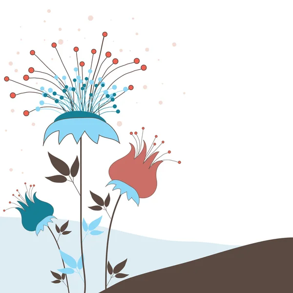 Hintergrund mit Blumen. Vektorillustration — Stockvektor