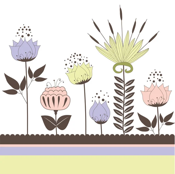 Fondo con flores. Ilustración vectorial — Archivo Imágenes Vectoriales