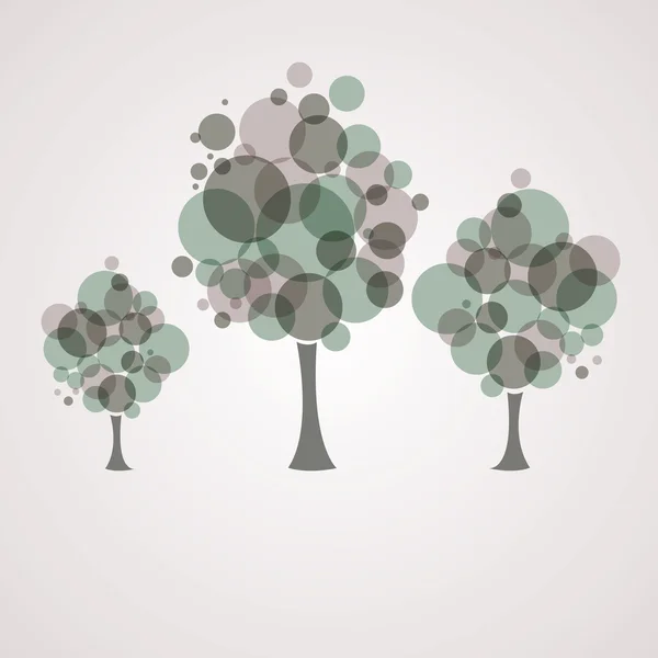 Fundo Abstrato Com Árvore Verde Ilustração Vetorial — Vetor de Stock