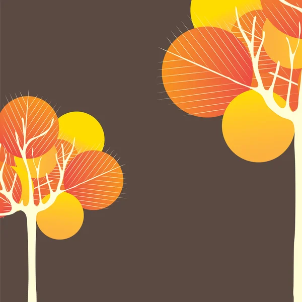 Abstrakter Hintergrund mit grünem Baum und Blumen Vektorillustration — Stockvektor