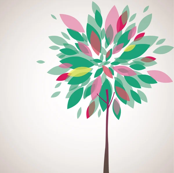 Soyut ağaç, çiçek. vektör çizim — Stok Vektör