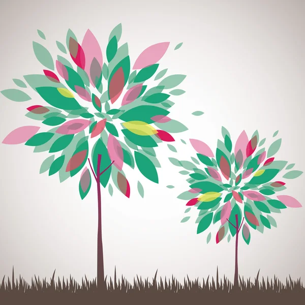 Soyut ağaç, çiçek. vektör çizim — Stok Vektör