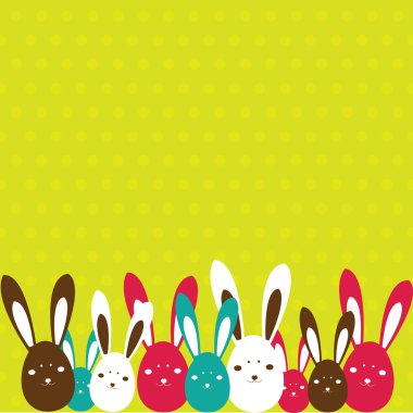 Easter card with rabbit . Vector illustration clipart