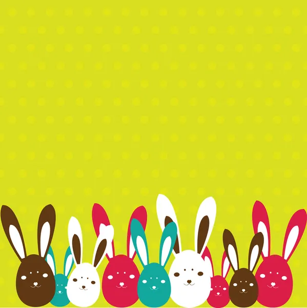 Tarjeta de Pascua con conejo. Ilustración vectorial — Archivo Imágenes Vectoriales