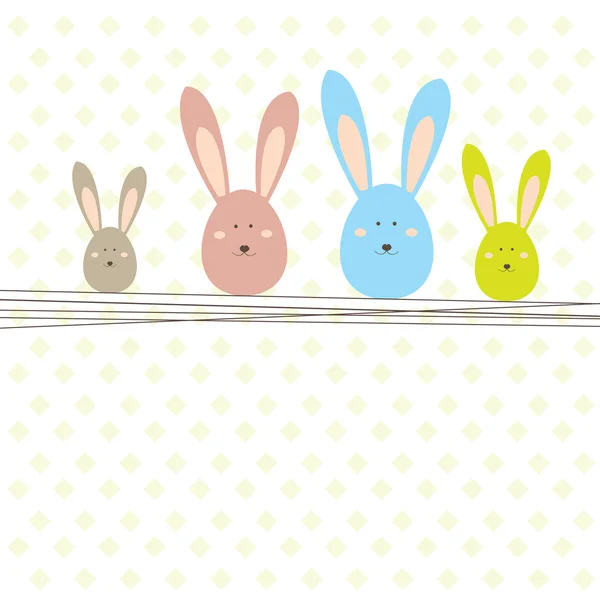 Tarjeta de Pascua con conejo. Ilustración vectorial — Vector de stock