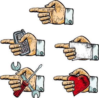 Five hands clipart