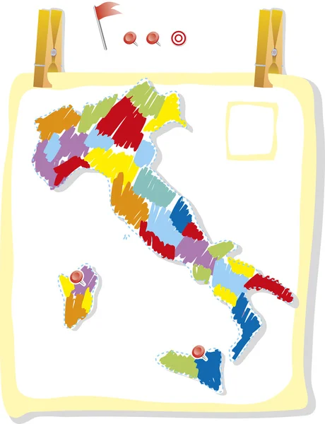 Italia mapa en estilo de pintura — Vector de stock