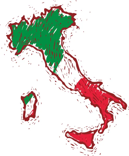 Kaart van Italië — Stockvector