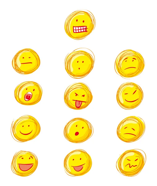 Grunge smileys — Image vectorielle
