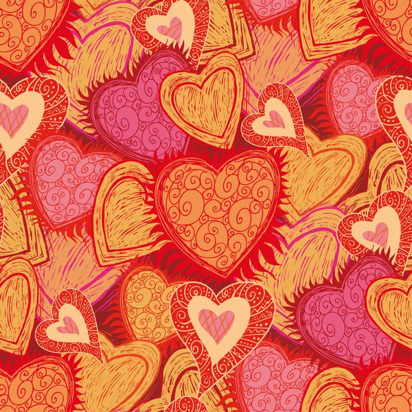 Patrón de corazones sin costura — Archivo Imágenes Vectoriales