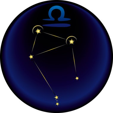 Libra constellation plus the Libra astrological sign clipart