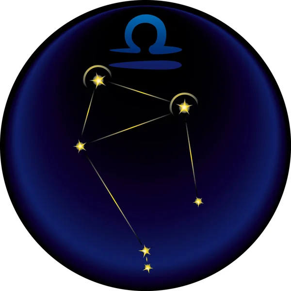 stock vector Libra constellation plus the Libra astrological sign