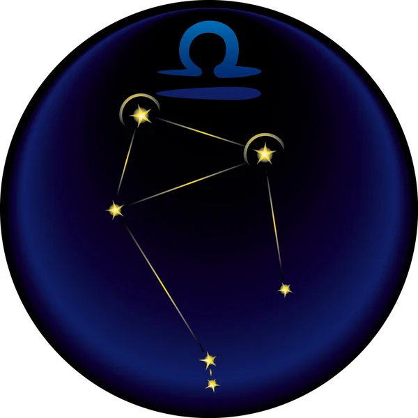天秤座の星座と天秤座の占星術のサイン — ストックベクタ