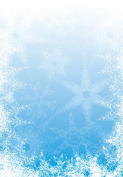 Abstract Blauwe Kerst Achtergrond Met Reusachtige Sneeuwvlokken — Stockvector