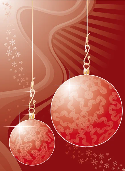 Fond Rouge Noël Avec Boules Cristal Géantes — Image vectorielle