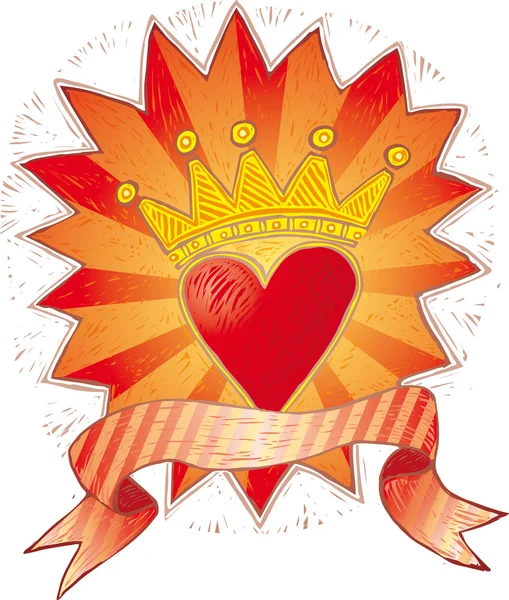Коронованное сердце — стоковый вектор