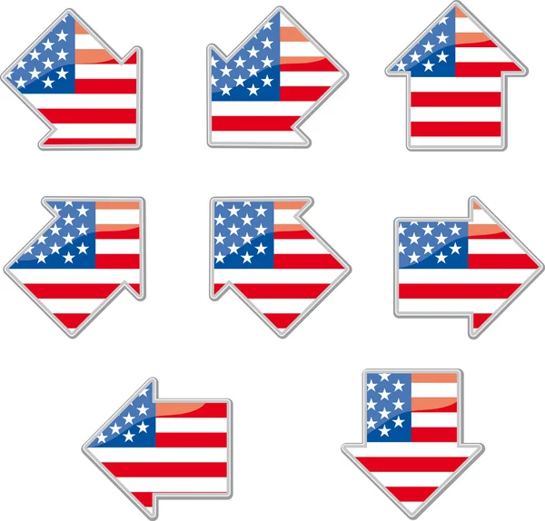 与美国国旗内的八个箭头形状 — 图库矢量图片