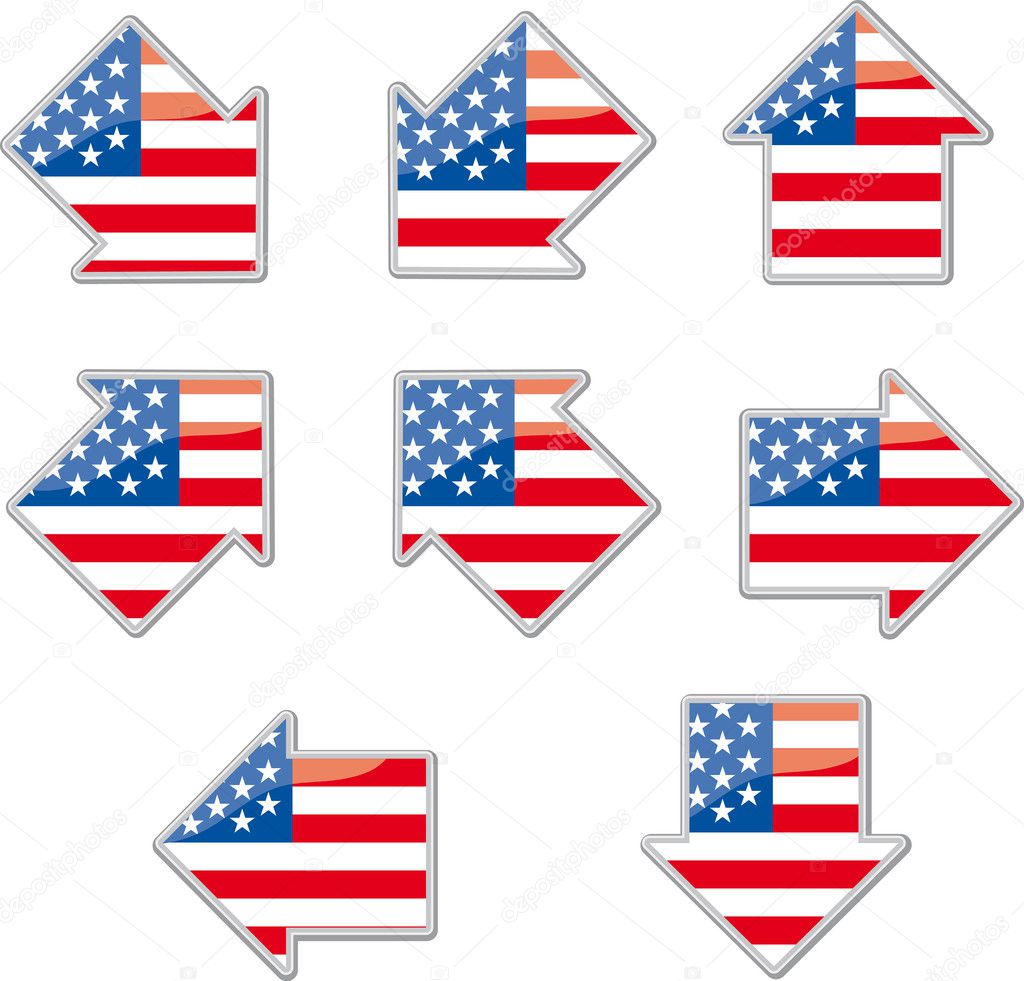 Eight arrow shapes with the Usa flag inside